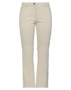 Amuleti Woman Pants Sand Size 10 Cotton, Polyurethane, Elastane In Beige
