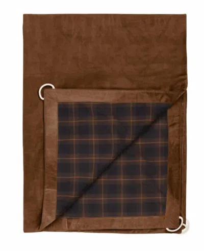 Amundsen Field Blanket In Hunter Brown Checks/tan