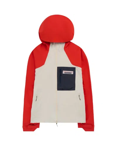 Amundsen Men's Mountain Airy Shell Jacket In Alert Red/ Oatmeal In Multi
