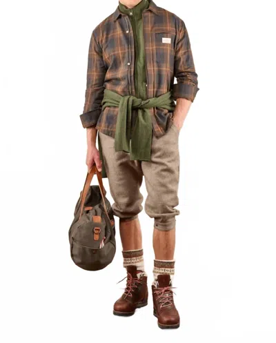 Amundsen Skauen Field Shirt In Hunter Brown Checks In Multi
