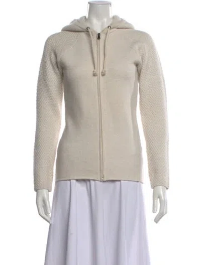 Pre-owned Amundsen Sports Merino Wool Open Front Sweater In Neutral