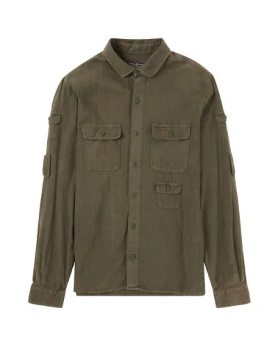 Amundsen Traveller's Linen Shirt Mens In Green