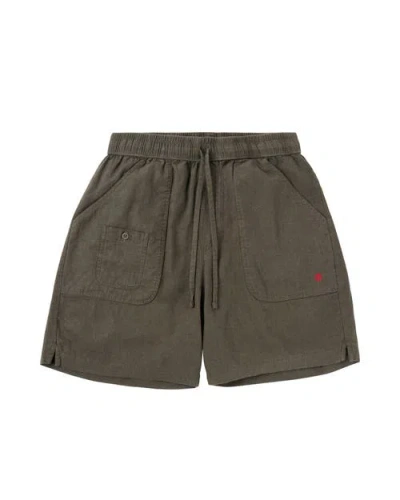 Amundsen Traveller's Linen Shorts Mens In Green