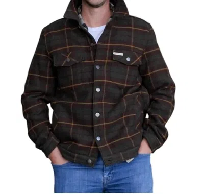 Amundsen Unisex Wool Jacket In Hunter Brown Checks In Black