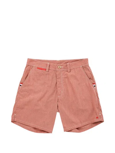 Amundsen Vertical-stripe Shorts In Red