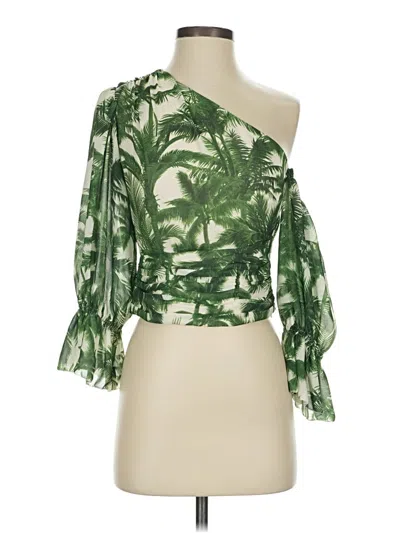 Pre-owned Amur 3/4 Sleeve Blouse In Green