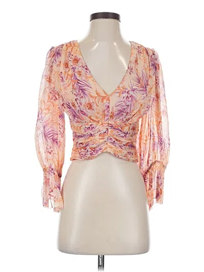 Pre-owned Amur 3/4 Sleeve Blouse In Orange