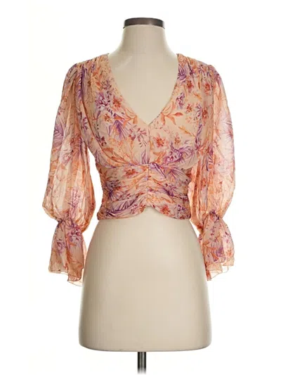 Pre-owned Amur 3/4 Sleeve Blouse In Orange