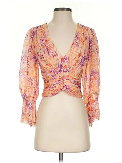 Pre-owned Amur 3/4 Sleeve Blouse In Orange