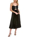Amur Afra Cut-out Pleated Midi-dress In Black