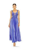 Amur Alaia Pleated Gown In Sail Blue