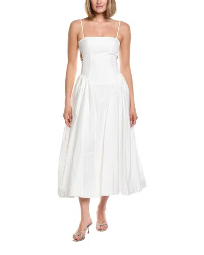 Amur Aliza Midi Poplin Dress In White