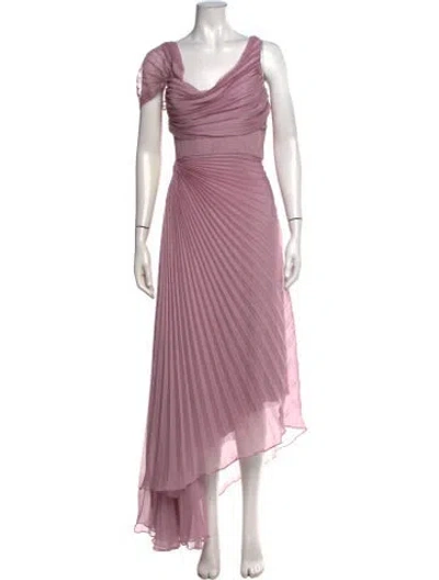 Pre-owned Amur Asymmetrical Long Dress In Purple