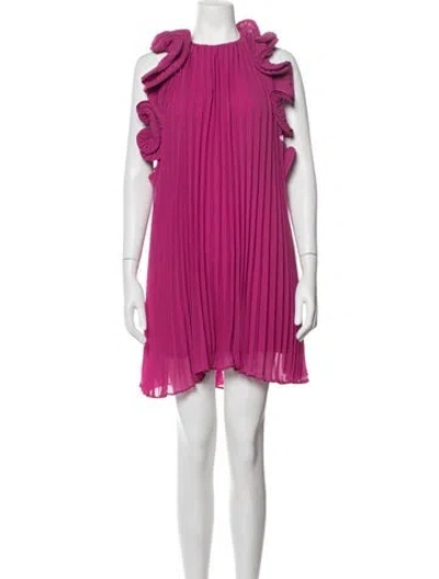 Pre-owned Amur Asymmetrical Mini Dress In Pink