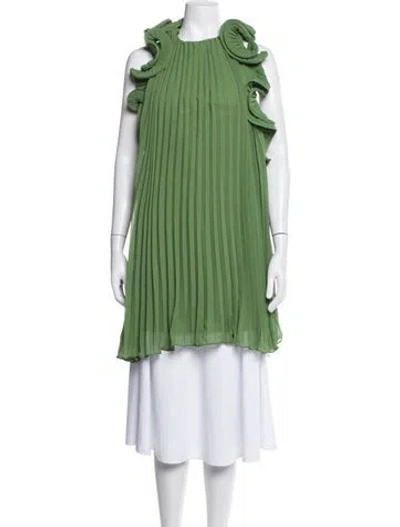 Pre-owned Amur Asymmetrical Sleeveless Tunic In Green