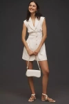 Amur Ava Cady Open-back Blazer Mini Dress In Beige