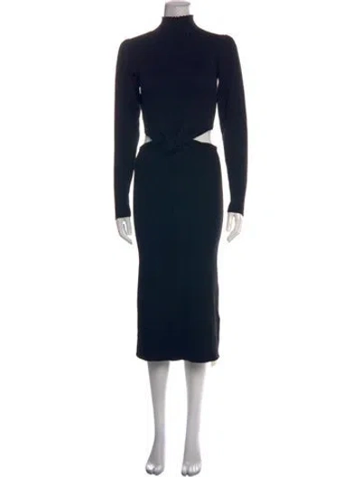 Pre-owned Amur Bamboo Midi Length Dress In Blue