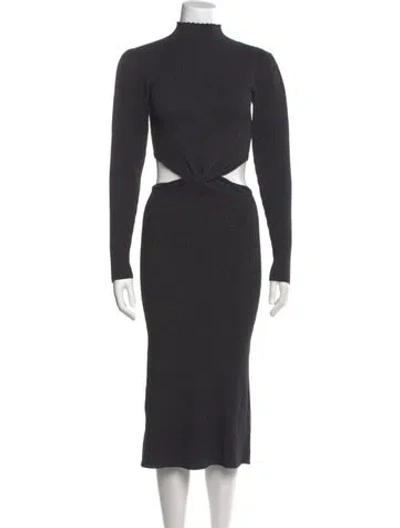 Pre-owned Amur Bamboo Midi Length Dress In Gray