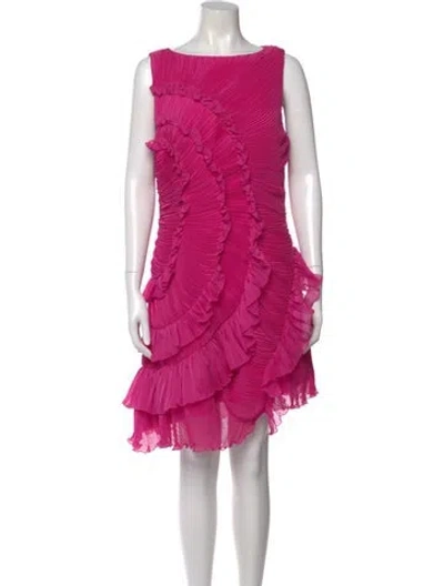 Pre-owned Amur Bateau Neckline Mini Dress In Pink