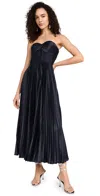 Amur Pleated Strapless Belle Dress In Navy