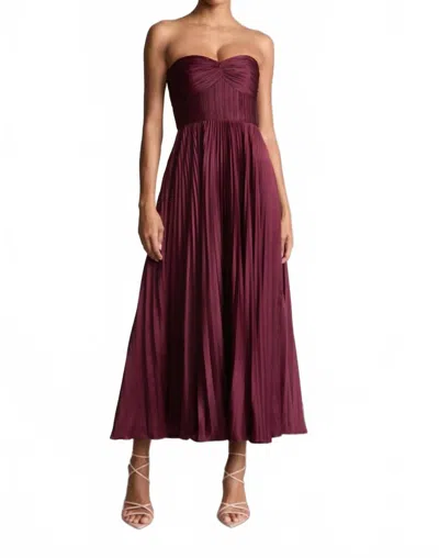 Amur Belle Midi Dress In Pinot Noir In Burgundy