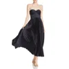 Amur Pleated Strapless Belle Dress In Blue