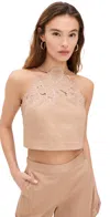 Amur Bliss Laser Cut Floral Top Warm Sand In Warm Sand