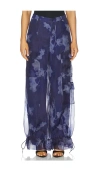 Amur Bridgette Organza Cargo Pants In Blue