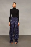 Amur Bridgette Organza Cargo Pants In Black