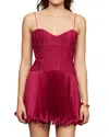 Amur Cami Plisse Mini Dress In Red