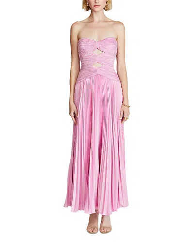 Amur Carolyn Pleated Midi Dress In Pink Opal