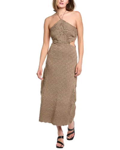 Amur Clara Knit Midi Dress In Brown