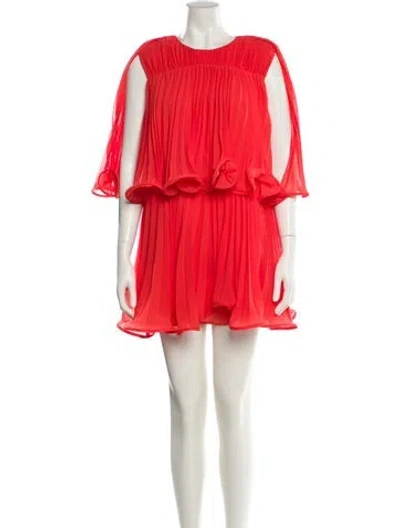Pre-owned Amur Crew Neck Mini Dress In Orange