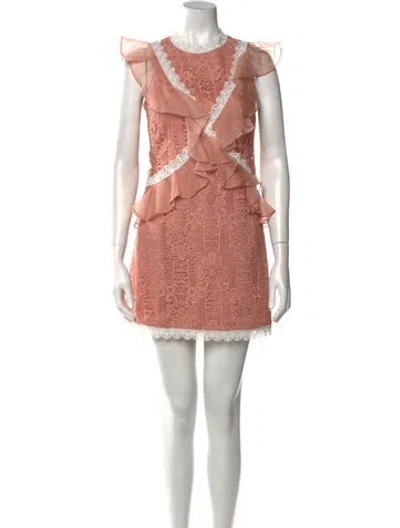 Pre-owned Amur Crew Neck Mini Dress In Pink