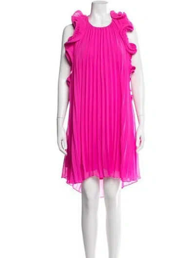 Pre-owned Amur Crew Neck Mini Dress In Pink