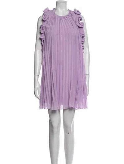 Pre-owned Amur Crew Neck Mini Dress W/ Tags In Purple