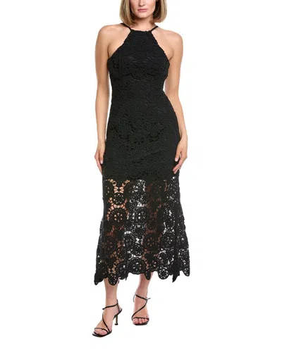Amur Crochet Midi Dress In Black