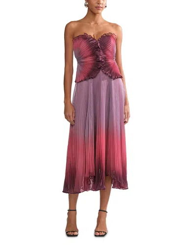 Amur Delyth Strapless Dress In Ombre Petal