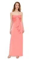 Amur Diana Cutout Bow Combo Gown Peach Sky In Peach Sky