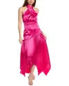 Amur Dixon Halter Midi Dress In Pink