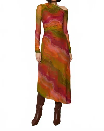 Amur Drena Mesh Midi Dress In Lucid Glaze In Multi