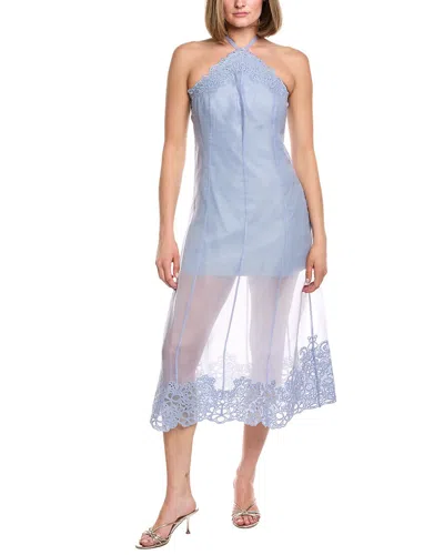 Amur Dylan Midi Dress In Blue
