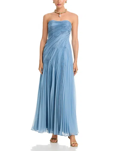 Amur Elea Pleated Dress In Blue