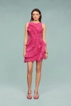 Amur Emilia Cascade Mini Dress In Bloomlily In Pink