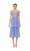 Amur Esmae Laser Cut Floral Dress In Sail Blue