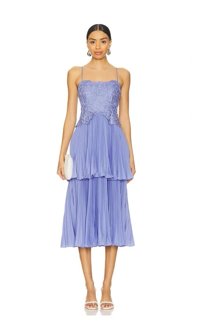 Amur Esmae Laser Cut Floral Dress In Sail Blue