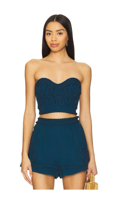 Amur Evanna Rope Crop Top In Squid Ink