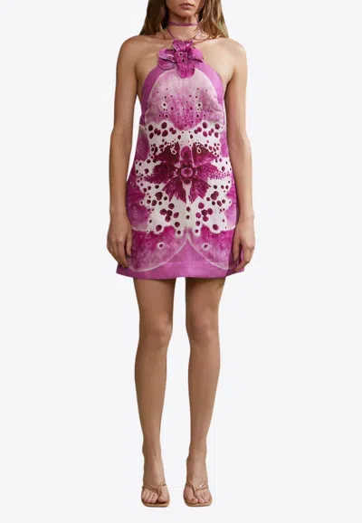 Amur Everlee Orchid Print Mini Dress In Pink