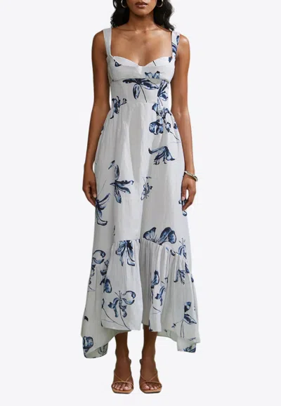 Amur Evris Ruffle Hem Dress In White