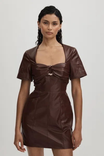 AMUR AMUR FAUX LEATHER MINI DRESS